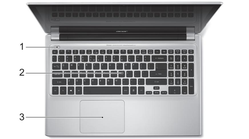 ACER ASPIRE V5-571PG-53334G75MAK - Vista do teclado - 1