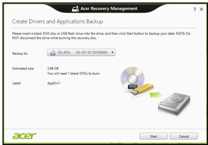 ACER ASPIRE V5-571PG-53334G75MAK - 创建驱动程序和应用程序备份 - 3