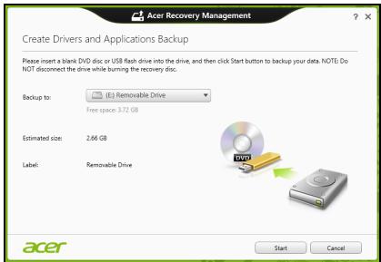 ACER ASPIRE V5-571PG-53334G75MAK - Draiverite ja rakenduste varukoopia loomine - 2