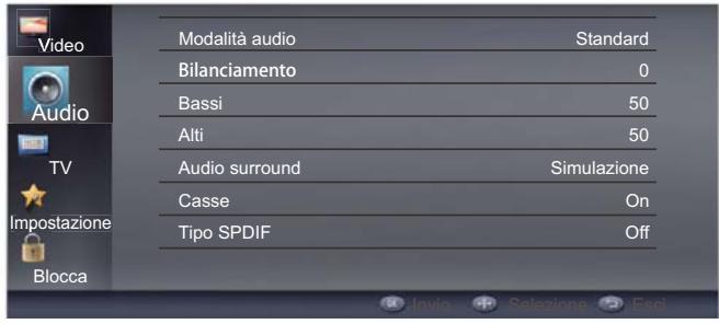 HAIER LE32F6000T - Regolazione delle impostazioni audio - 1
