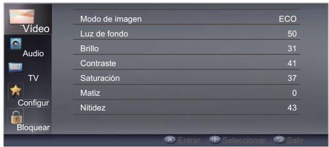 HAIER LE32F6000T - Ajuste de la configuración de video - 1