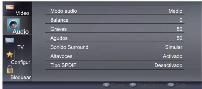 HAIER LE32F6000T - Ajuste de la configuración de audio - 1