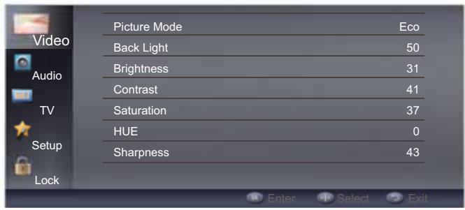 HAIER LE32F6000T - Adjusting the Video Settings - 1