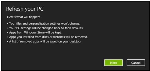 ACER ICONIA W510-27602G06ASS - Recuperarea utilizes copia de siguranta para recuperar - 2