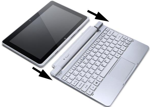 ACER ICONIA W510-27602G06ASS - Verbind de tablet met het toetsenbord-dockingstation - 1