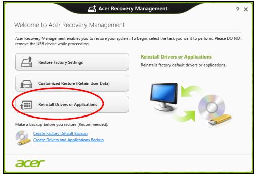 ACER ICONIA W510-27602G06ASS - Reinstalar controladores y aplicaciones - 1