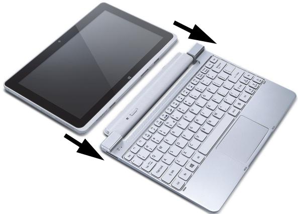 ACER ICONIA W510-27602G06ASS - Connect the tablet to the keyboard dock - 1