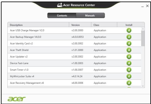 ACER ICONIA W510-27602G06ASS - Reinstalling drivers and applications - 2
