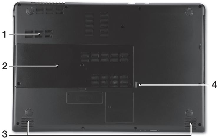ACER ASPIRE M3-580G - Pohled zespodu - 1