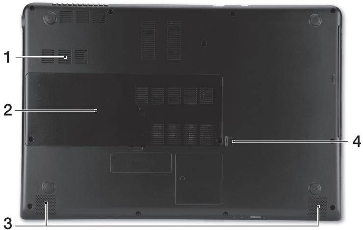 ACER ASPIRE M3-580G - Vista de la base - 1