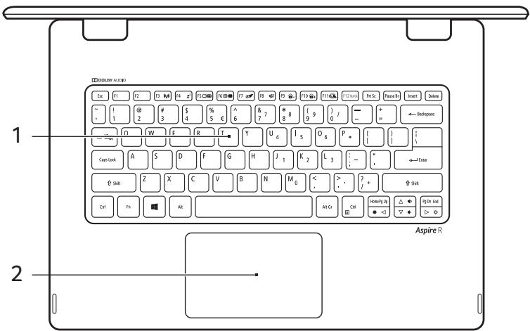 ACER ASPIRE R5-471T - Vue du clavier - 1