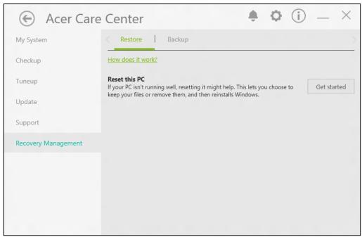 ACER SW5-014P - Réinitialiser ce PC et tout supprimer - 1