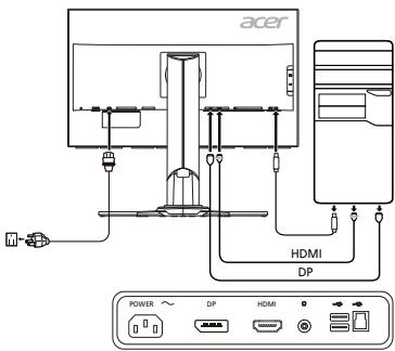 ACER XB271HK - Nayton liittäminen tietokoneeseen - 1