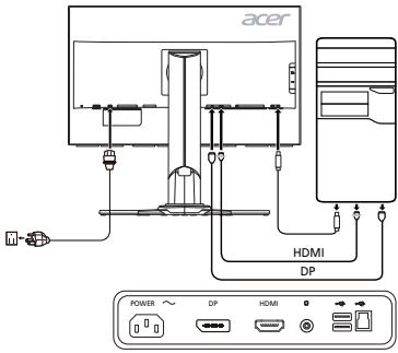 ACER XB271HK - Monitori arvutiga uhendamine - 1