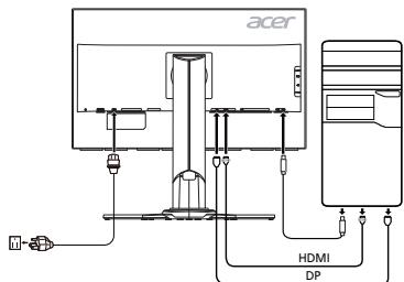 ACER XB271HK - Povezava monitorja z računalnikom - 1