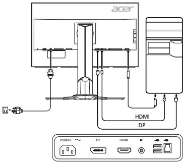 ACER XB271HU - Monitori arvutiga uhendamine - 1