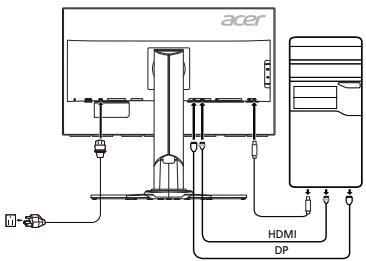 ACER XB271HU - Slik kobler du skjermen til en datamaskin - 1