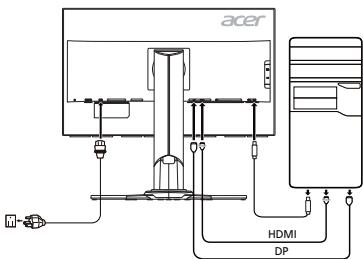ACER XB271HU - Nayton liittäminen tietokoneeseen - 1