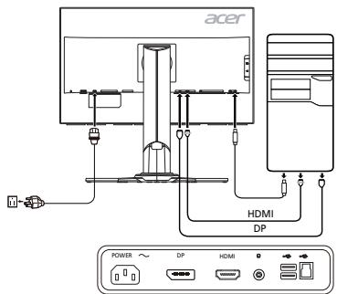 ACER XB271HU - Connexion de votre moniteur à un ordinateur - 1