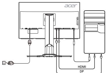 ACER XB271HU - Povezava monitorja z računalnikom - 1