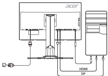 ACER XB271HU - Podłuczanie monitora do komputera - 1