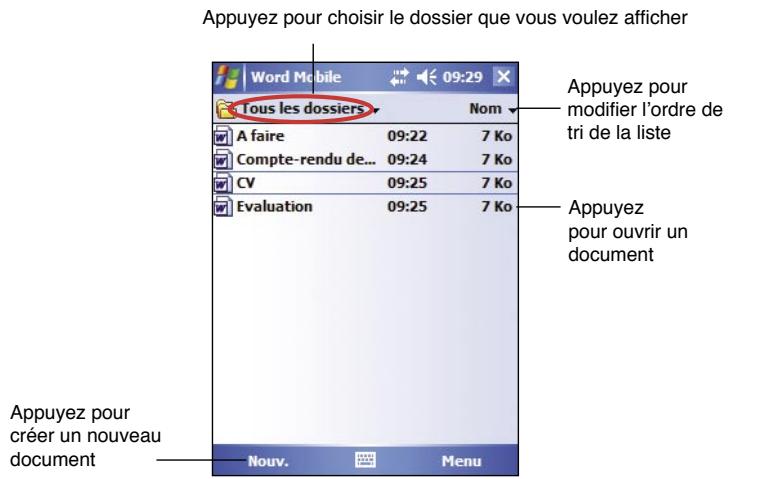 ASUS MYPAL A632 - Ouvrir un document Pocket Mobile existant - 1
