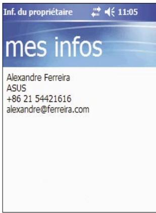 ASUS MYPAL A632 - Pour modifier les informations relatives au propriétaire: - 1