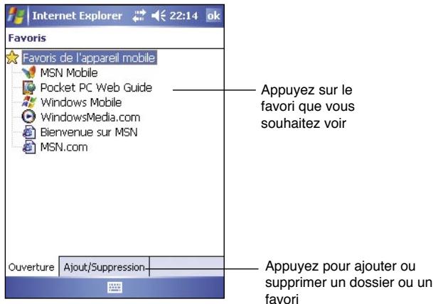 ASUS MYPAL A632 - Pour voir les+favoris de I'appareil mobile et les canaux: - 1