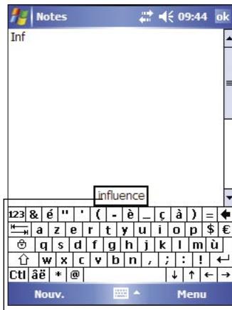 ASUS MYPAL A632 - Pour modifier les options de la fonction de complétion des mots: - 1