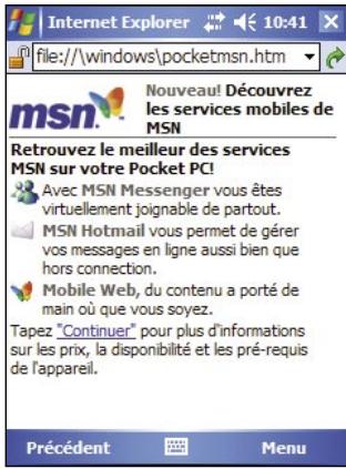 ASUS MYPAL A632 - Pour lancer Internet Explorer Mobile: - 1