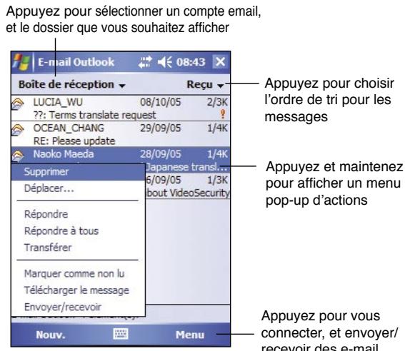 ASUS MYPAL A632 - Lire les messages de la boîte de réception - 1