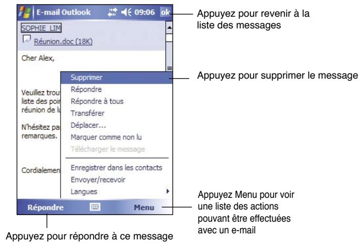 ASUS MYPAL A632 - Lire les messages de la boîte de réception - 2