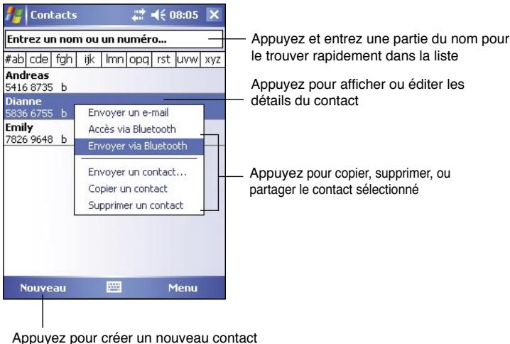 ASUS MYPAL A632 - Contacts - 2