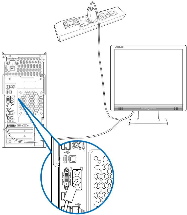 ASUS CM1831 - So verbinden Sie einen externen Monitor mithilfe der integrierten Anzeigeanschluss: - 1
