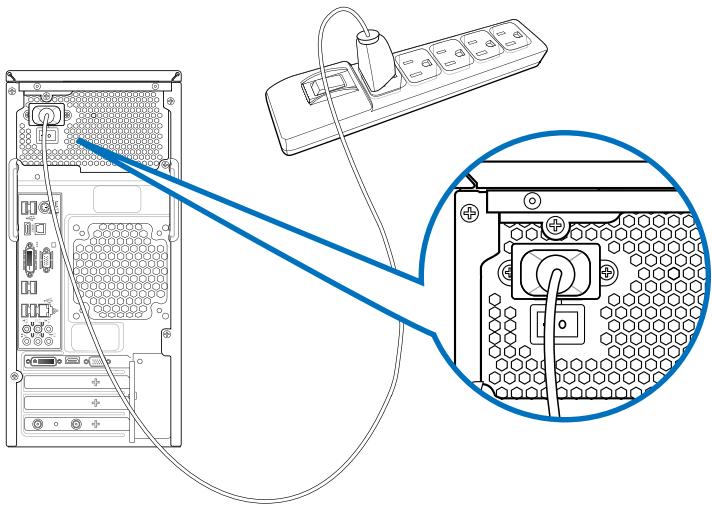 ASUS CM1831 - De stroomkabel verbinden - 1