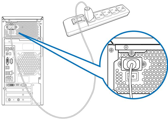 ASUS CM1831 - Connector le cordon d'alimentation - 1