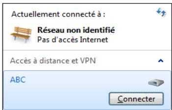 ASUS EEE PC 1015CX - Cliquez sur l'icône réseau de la barre des tâches puis cliquez sur la connexion que vous venez de créer. - 1