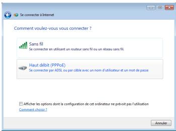 ASUS EEE PC 1015CX - Sélectionnez Haut débit (PPPoE) puis cliquez sur Suivant. - 1