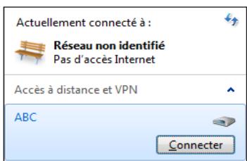 ASUS EEE PC R011CX - Cliquez sur l'icone réseau de la barre des tâches puis cliquez sur la connexion que vous venez de créé. - 1