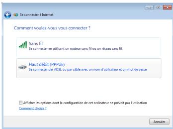 ASUS EEE PC R11CX - Sélectionnez Haut débit (PPPoE) puis cliquez sur Suivant. - 1