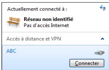 ASUS EEE PC R11CX - Cliquez sur l'icône réseau de la barre des tâches puis cliquez sur la connexion que vous venez de créer. - 1