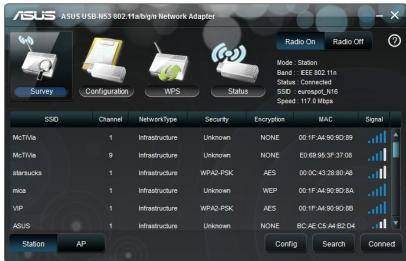 ASUS USB-N53 - Icône de l'utilitaire de configuration pour adaptateur réseau sans fil ASUS - 3