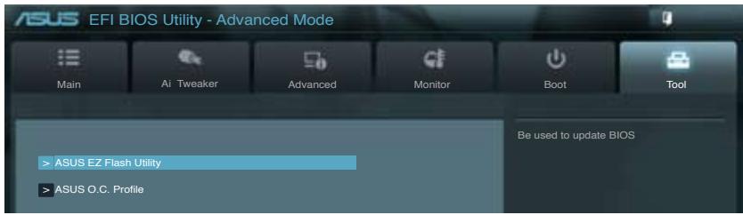 ASUS P8P67 WS REVOLUTION, P8P67 DELUXE - Menu Tools (Outils) - 1
