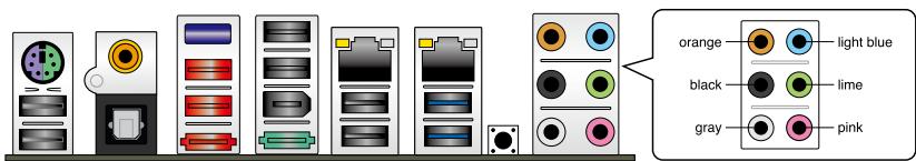 ASUS P8P67 WS REVOLUTION, P8P67 DELUXE - Connexions audio - 1