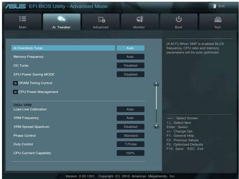 ASUS P8P67 WS REVOLUTION, P8P67 DELUXE - Menu Ai Tweaker - 3