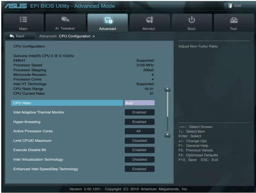ASUS P8P67 WS REVOLUTION, P8P67 DELUXE - CPU Configuration (Configuration du CPU) - 2
