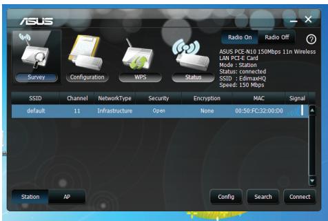 ASUS PCE-N15 - Icône de l'utilitaire de configuration pour carte réseau sans fil ASUS - 3