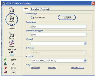 ASUS USB-N10 - Configurer l'utilitaire sans fil (Ad Hoc) - 2