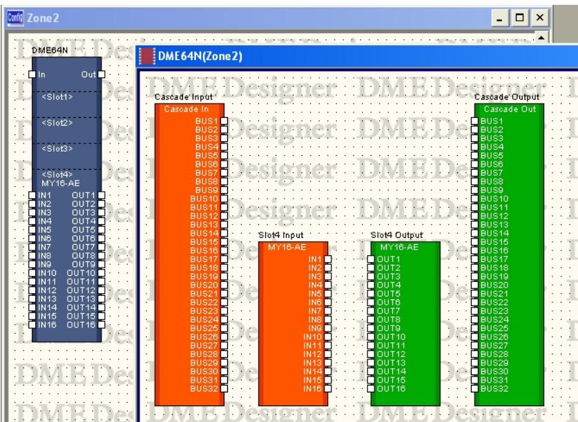 YAMAHA DMEDESIGNER V1.2 - Lorsque des cartes E/S sont installées dans les connecteurs d'extension DME - 1