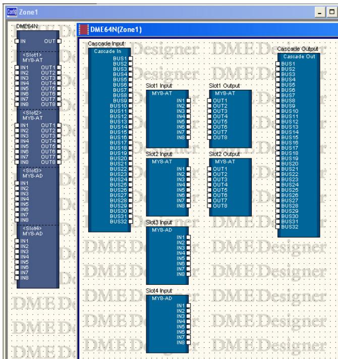 YAMAHA DMEDESIGNER V1.2 - Lorsque le réglage Cascade de DME64N est activé (ON) - 2